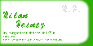 milan heintz business card
